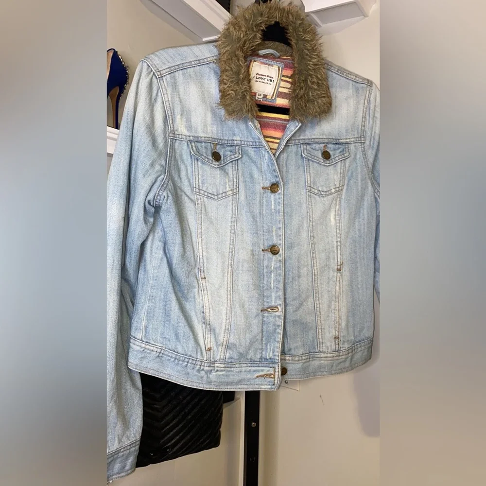 Anthropologie I Love H81 BOHO Lined Denim Blue Jean Jacket - Picture 3 of 8